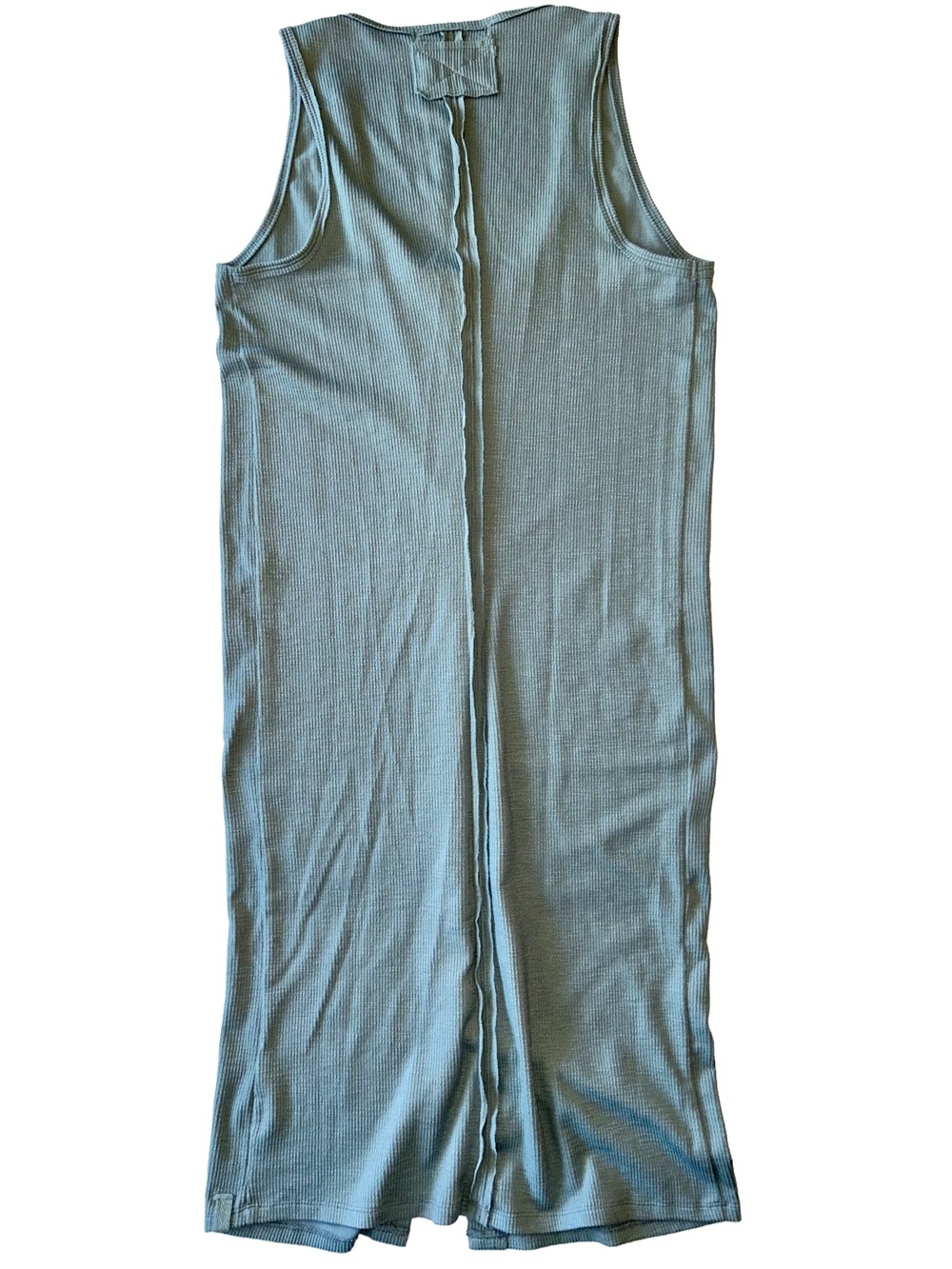 Free People Blue Ribbed Gia Long Vest Dress Tunic Boho Medium - Picture 3 of 7